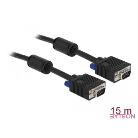 DeLock SVGA male-male kábel 15m Black