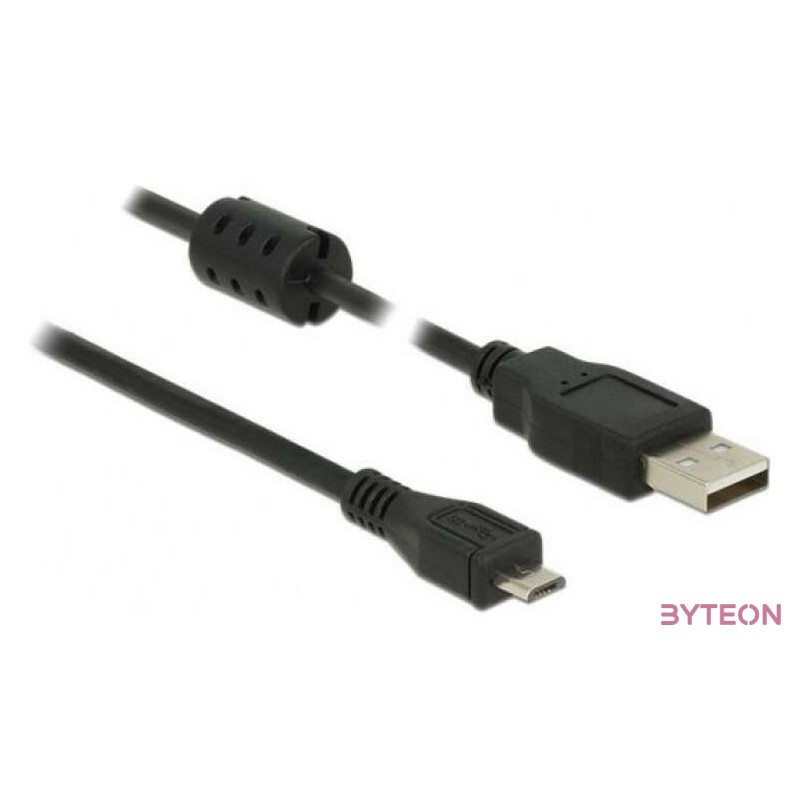 DeLock USB 2.0 Type-A male  USB 2.0 Micro-B male 0,5m cable Black