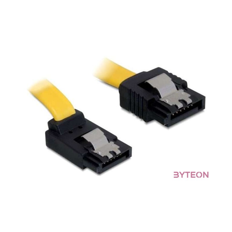 DeLock Cable SATA 6 Gb,s male straight  SATA male upwards angled 30cm Yellow Metal
