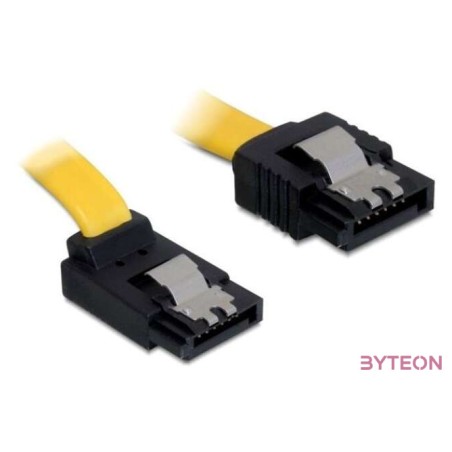DeLock Cable SATA 6 Gb,s male straight  SATA male upwards angled 30cm Yellow Metal