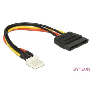 DeLock Power Cable SATA 15 pin male  4 pin floppy male 15cm