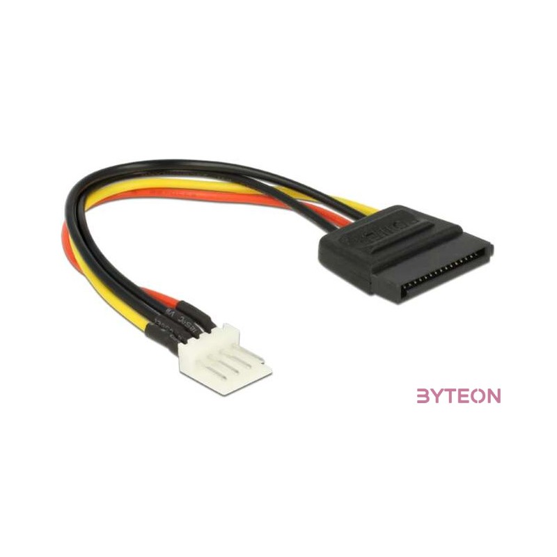 DeLock Power Cable SATA 15 pin male  4 pin floppy male 15cm