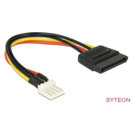 DeLock Power Cable SATA 15 pin male  4 pin floppy male 15cm
