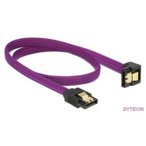 DeLock SATA cable 6 Gb,s 50 cm down , straight metal purple Premium