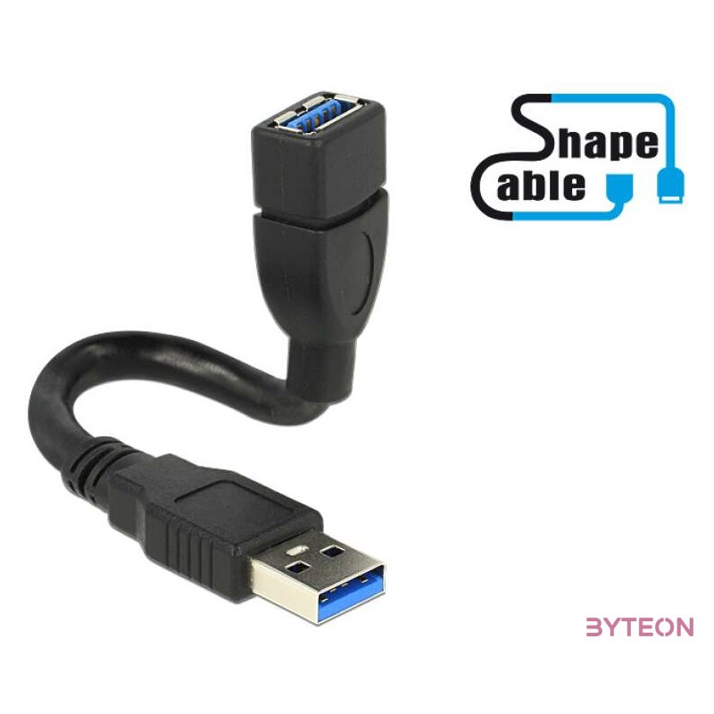 DeLock Cable USB 3.0 A male  USB 3.0 A female ShapeCable 0,15m
