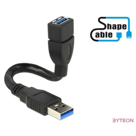 DeLock Cable USB 3.0 A male  USB 3.0 A female ShapeCable 0,15m