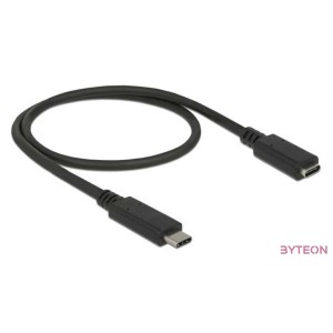 DeLock SuperSpeed USB3.1 Gen1 USB Type-C male  female 3 A cable 0,5m Black