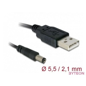 DeLock Cable USB Power  DC 5.5 x 2.1mm Male 1m