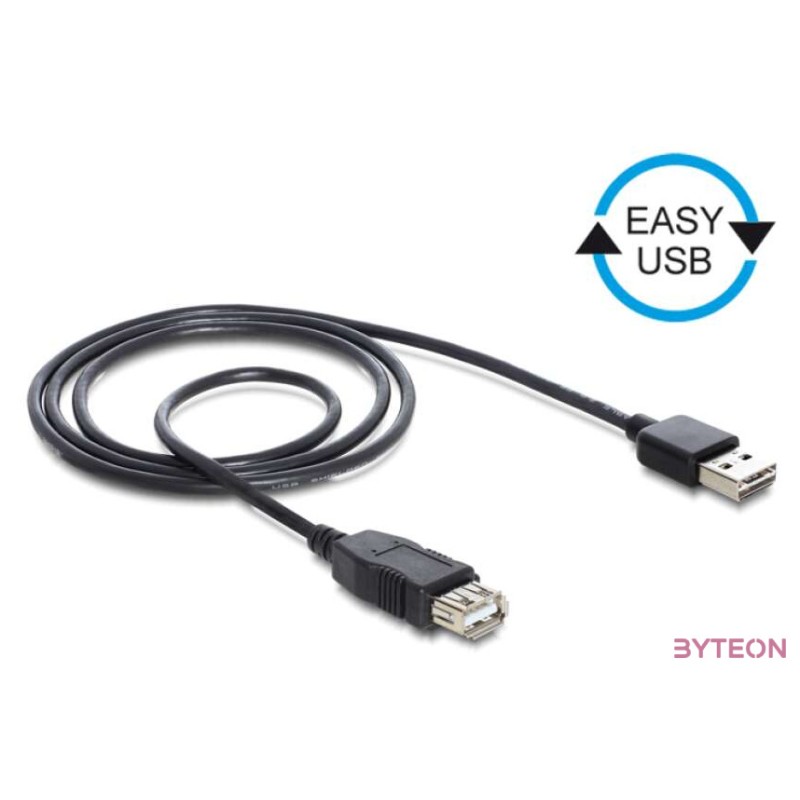 DeLock Extension cable EASY-USB 2.0 Type-A male  USB 2.0 Type-A female Black 1m