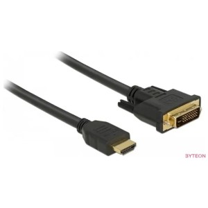 DeLock HDMI to DVI 24+1 cable bidirectional 1m Black