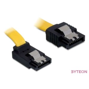 DeLock Cable SATA 6 Gb,s male straight  SATA male upwards angled 30cm Yellow Metal