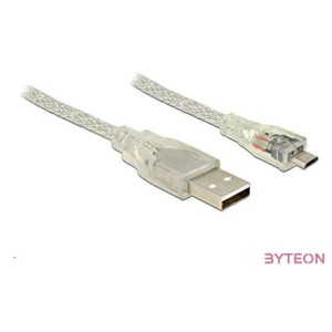 DeLock Cable USB 2.0 Type-A male  USB 2.0 Micro-B male 2m Transparent