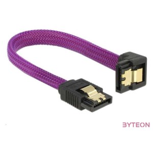 DeLock SATA cable 6Gb,s 10cm down,straight metal Premium Purple