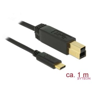 DeLock USB 3.1 Gen 2 (10 Gbps) cable Type-C to Type-B 1m