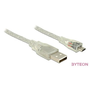 DeLock USB 2.0 Type-A male  USB 2.0 Micro-B male 1m cable Transparent