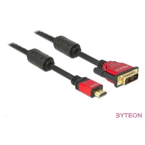 DeLock HDMI male to DVI-D (Single Link) male kábel 5m Black