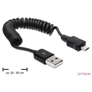 DeLock Cable USB 2.0-A male  USB micro-B male coiled cable