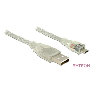 DeLock Cable USB 2.0 Type-A male  USB 2.0 Micro-B male 2m Transparent