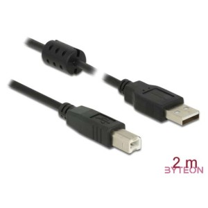 DeLock USB 2.0 Type-A male  USB 2.0 Type-B male cable 2m Black