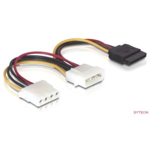 DeLock Cable Power 4 pin male  SATA 15 pin female + Power 4 pin female