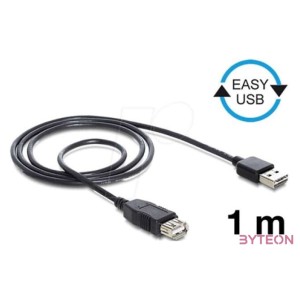 DeLock Extension cable EASY-USB 2.0 Type-A male  USB 2.0 Type-A female Black 1m