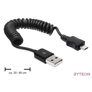DeLock Cable USB 2.0-A male  USB micro-B male coiled cable