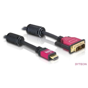 DeLock HDMI male to DVI-D (Single Link) male kábel 5m Black