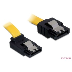 DeLock Cable SATA 6 Gb,s male straight  SATA male upwards angled 30cm Yellow Metal