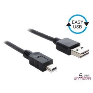 DeLock Cable EASY-USB 2.0 Type-A male  USB 2.0 Type Mini-B male 5m Black