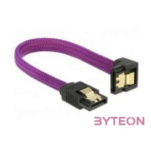 DeLock SATA cable 6Gb,s 10cm down,straight metal Premium Purple