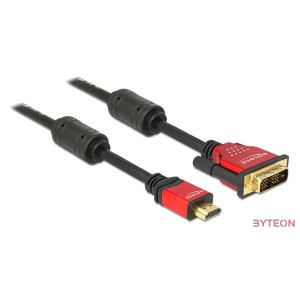 DeLock HDMI male to DVI-D (Single Link) male kábel 5m Black