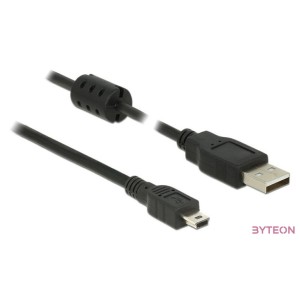 DeLock USB 2.0 Type-A male  USB 2.0 Mini-B male 1m cable Black