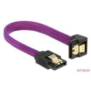 DeLock SATA cable 6Gb,s 10cm down,straight metal Premium Purple