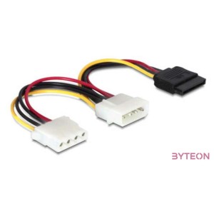 DeLock Cable Power 4 pin male  SATA 15 pin female + Power 4 pin female