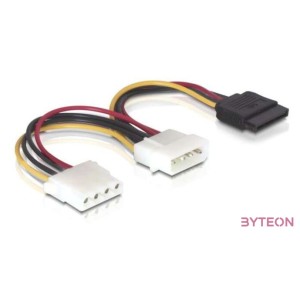 DeLock Cable Power 4 pin male  SATA 15 pin female + Power 4 pin female