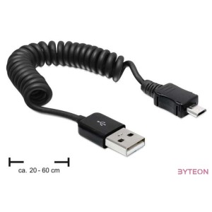 DeLock Cable USB 2.0-A male  USB micro-B male coiled cable