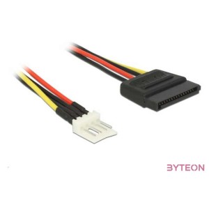 DeLock Power Cable SATA 15 pin male  4 pin floppy male 15cm
