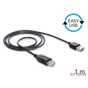 DeLock Extension cable EASY-USB 2.0 Type-A male  USB 2.0 Type-A female Black 1m