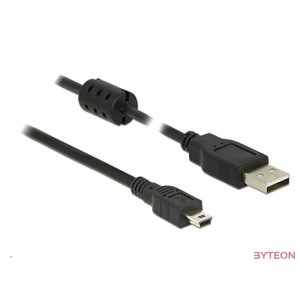 DeLock USB 2.0 Type-A male  USB 2.0 Mini-B male 1m cable Black