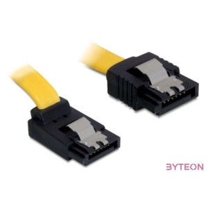 DeLock Cable SATA 6 Gb,s male straight  SATA male upwards angled 30cm Yellow Metal