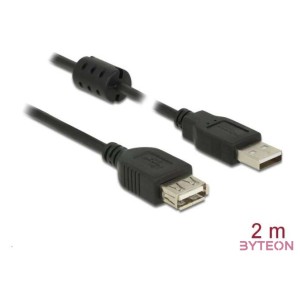 DeLock Extension cable USB 2.0 Type-A male  USB 2.0 Type-A female 2m Black