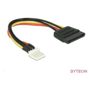 DeLock Power Cable SATA 15 pin male  4 pin floppy male 15cm