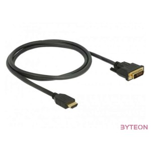 DeLock HDMI to DVI 24+1 cable bidirectional 1m Black