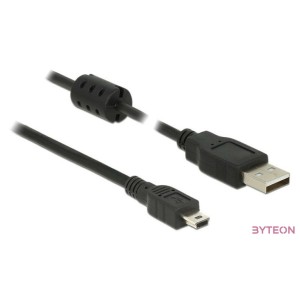 DeLock USB 2.0 Type-A male  USB 2.0 Mini-B male 1m cable Black