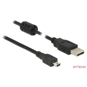 DeLock USB 2.0 Type-A male  USB 2.0 Mini-B male 1m cable Black