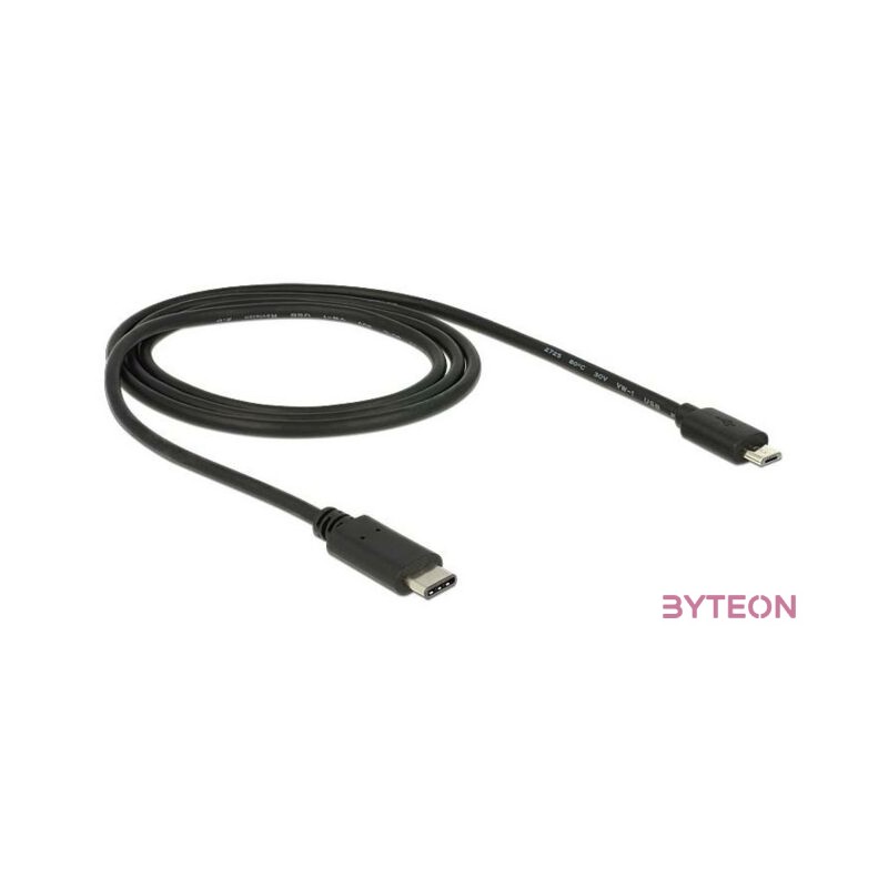 DeLock USB Type-C 2.0 - USB2.0 microB Black 1m