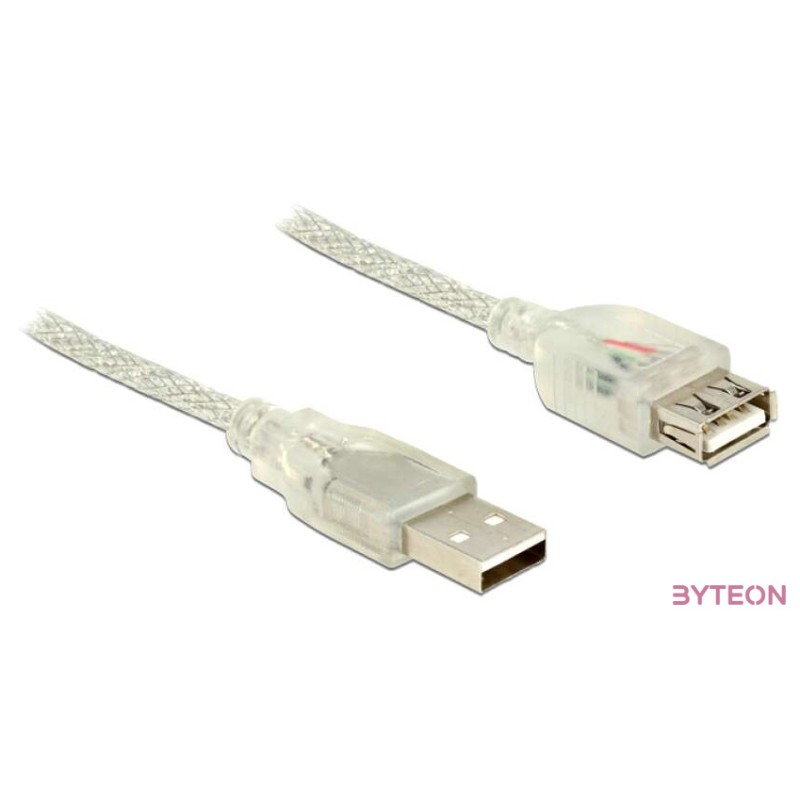 DeLock Extension cable USB 2.0 Type-A male  USB 2.0 Type-A female 2m transparent