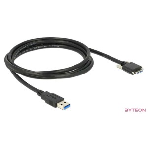 DeLock Cable USB 3.0 type A male  USB 3.0 type Micro-B male with screws 2m