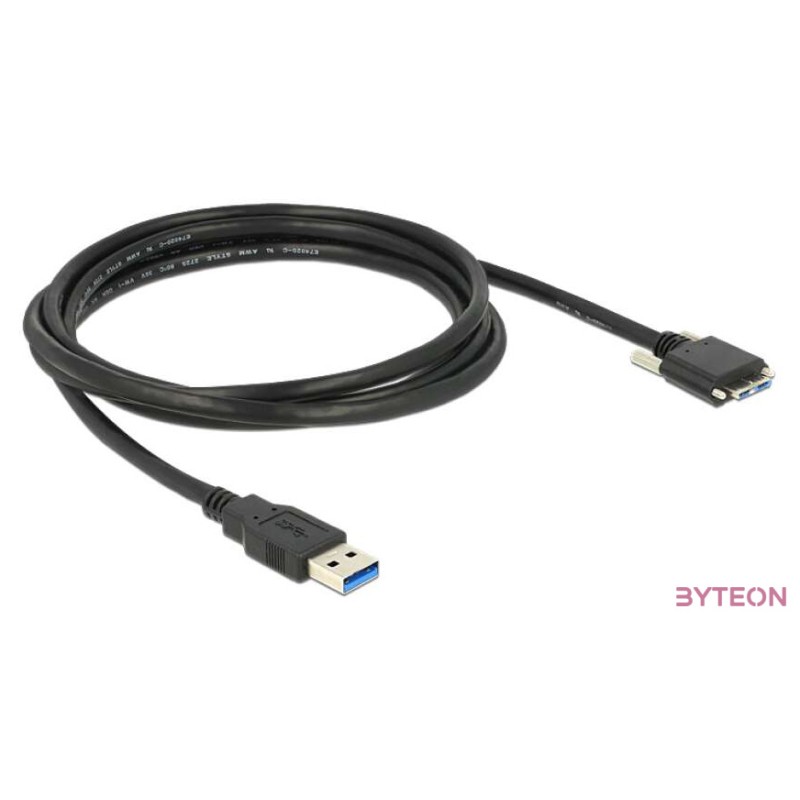 DeLock Cable USB 3.0 type A male  USB 3.0 type Micro-B male with screws 2m