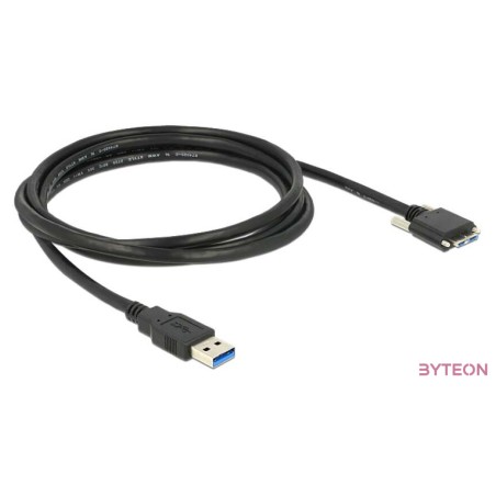 DeLock Cable USB 3.0 type A male  USB 3.0 type Micro-B male with screws 2m